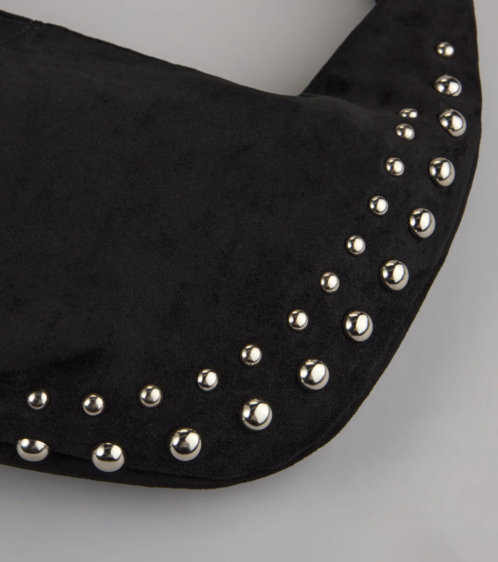 Studded And Stunning Suede Shoulder Bag