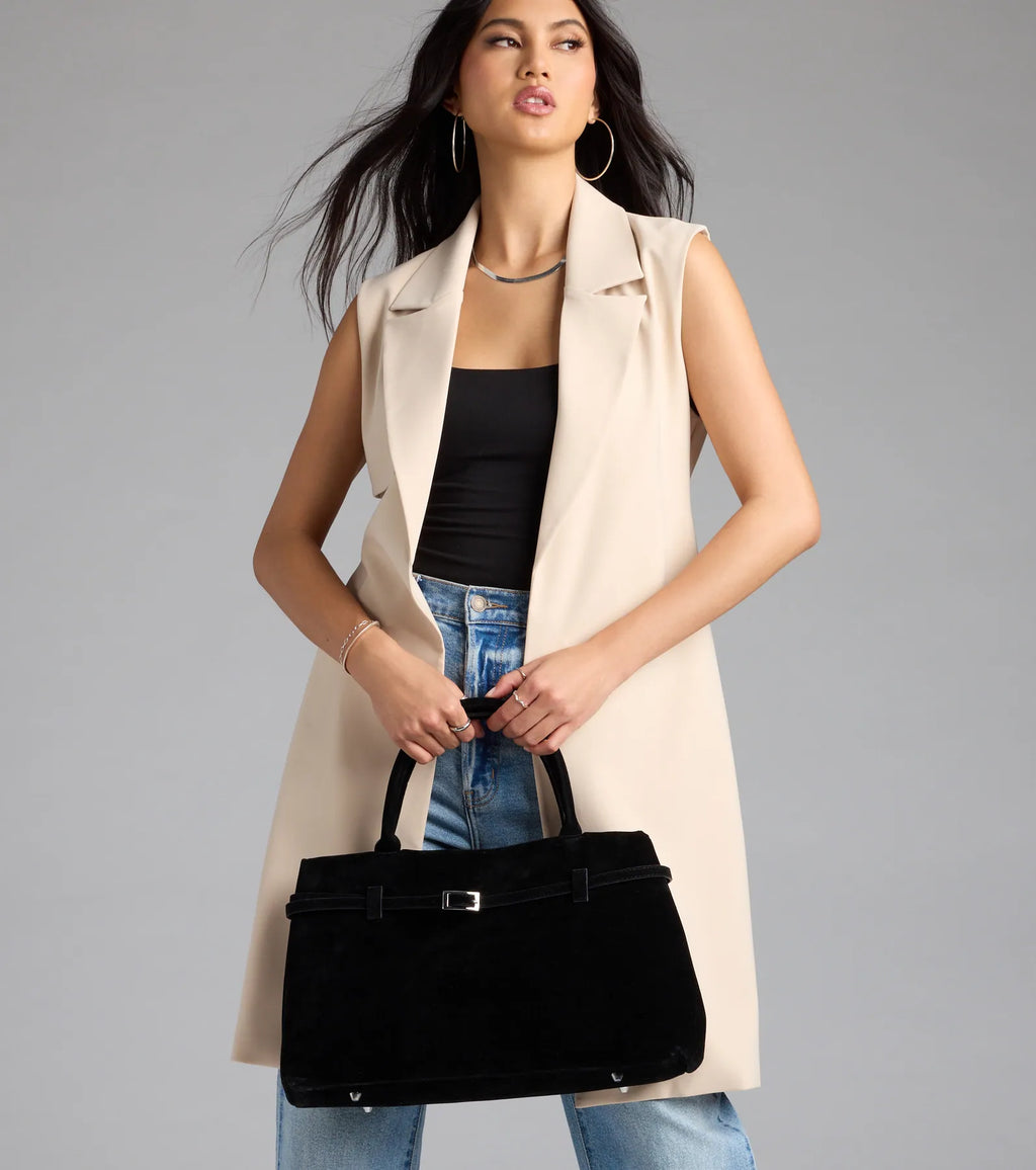 So Elevated Buckle Strap Satchel Bag