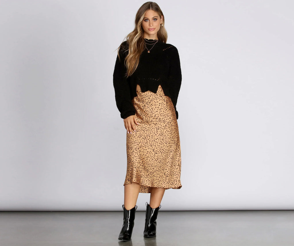 Destructed Mock Neck Pullover