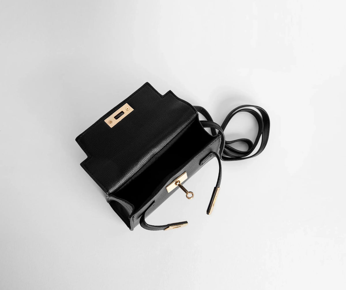 Saffiano Turnlock Top Handle Bag