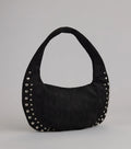 Studded And Stunning Suede Shoulder Bag