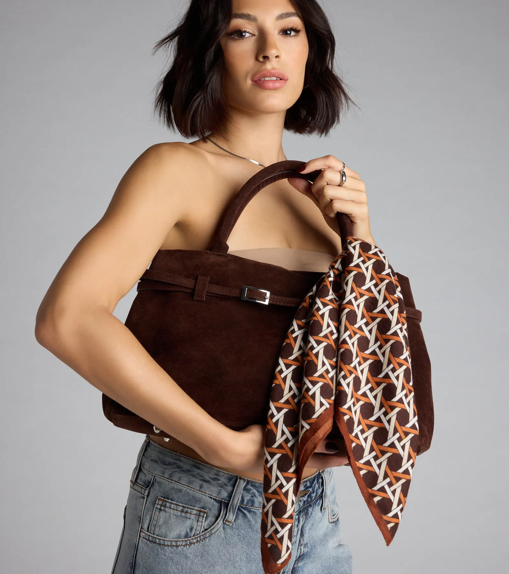 So Elevated Buckle Strap Satchel Bag