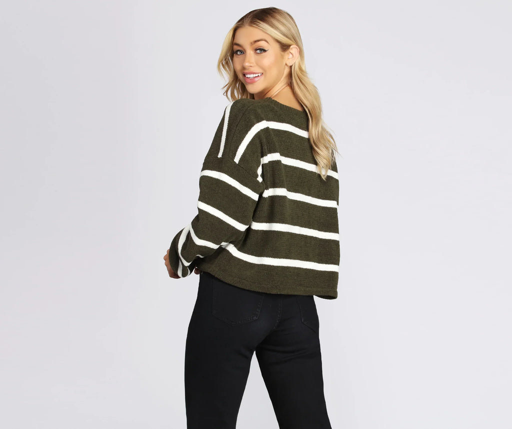 Oversized Striped Pullover