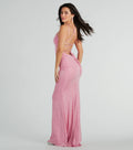Rylie Formal Glitter Lace-Up Column Dress
