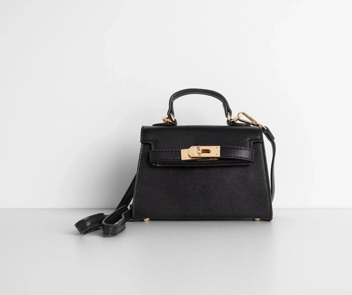 Saffiano Turnlock Top Handle Bag