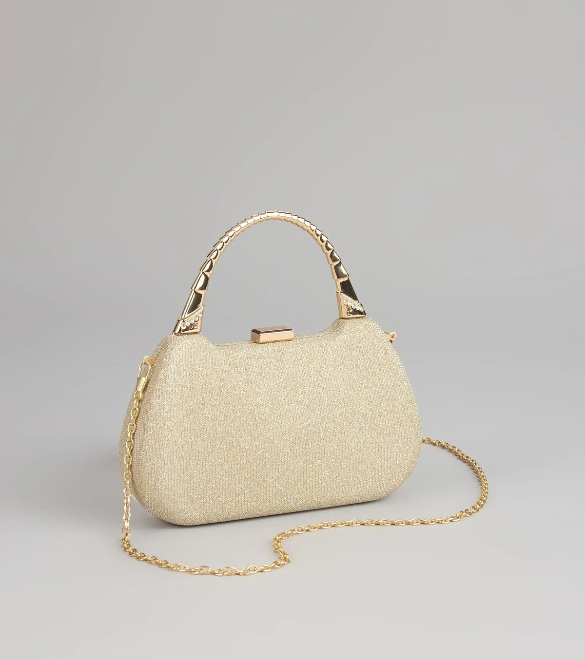Evening Spark Glitter Mesh Clutch
