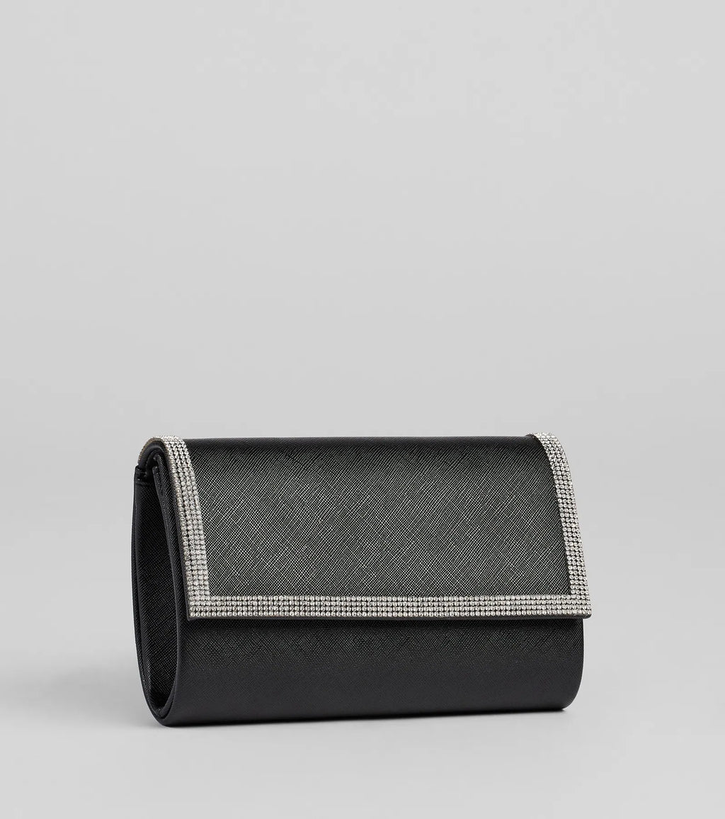 Sparkle Scene Rhinestone Foldover Clutch