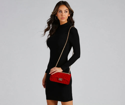 Luxe Vibes Velvet Crossbody Purse