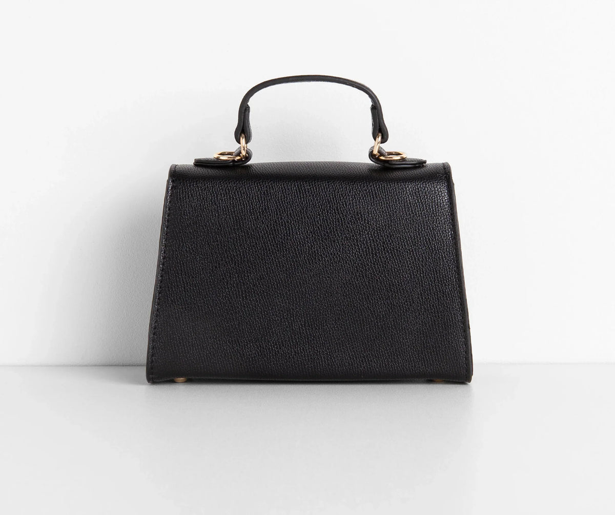 Saffiano Turnlock Top Handle Bag